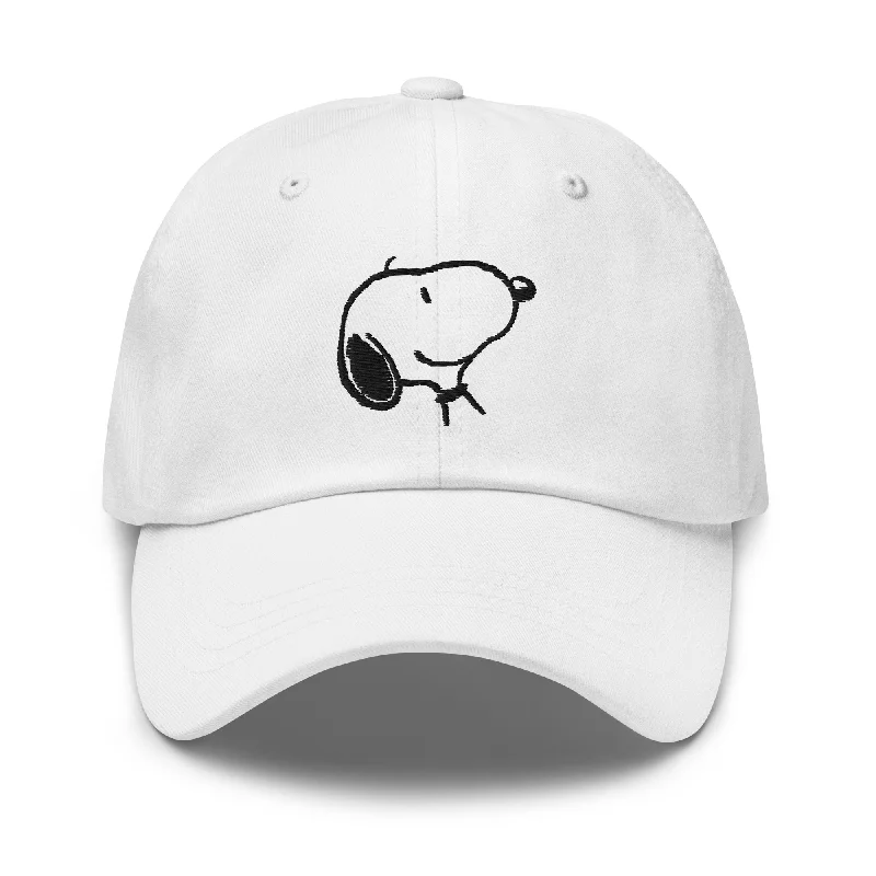 Elastic headbands for women-Snoopy Smile Embroidered Hat