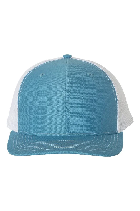 mens hats with fun patterns-Richardson Mens Snapback Trucker Hat - Columbia Blue/White