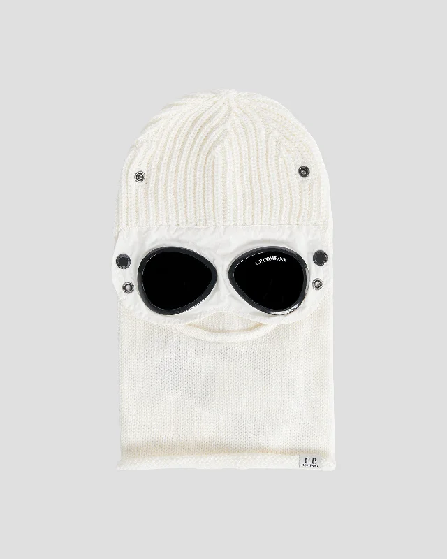 Wool Hats for mesa trails-Extra Fine Merino Wool Goggle Balaclava Gauze White