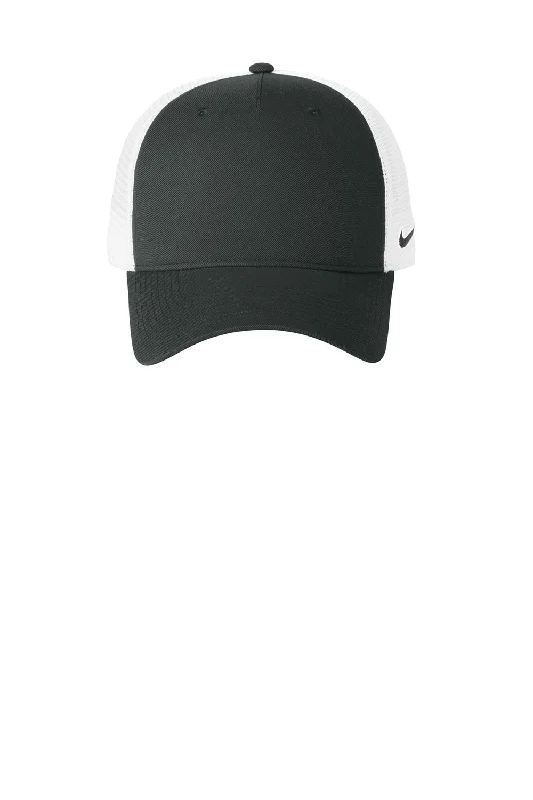 mens hats for city walks-Nike Mens Mesh Snapback Trucker Hat - Anthracite Grey/White - New