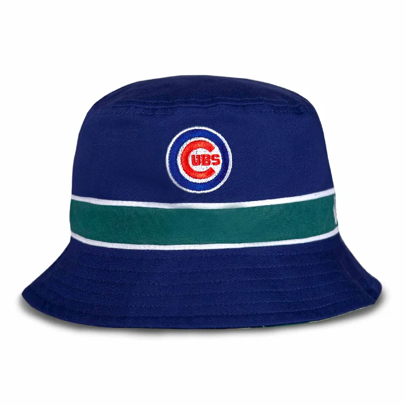 Bucket hats with oversized fit-Chicago Cubs Fairway Camouflage Reversible Bucket Hat