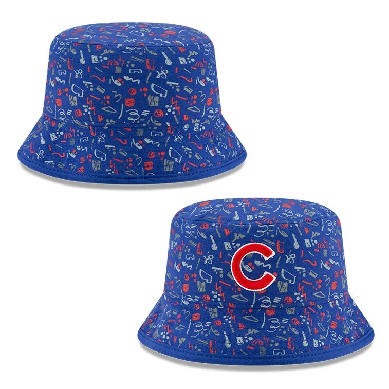 Bucket hats with breathable mesh-Chicago Cubs Infant Pattern Bucket Hat