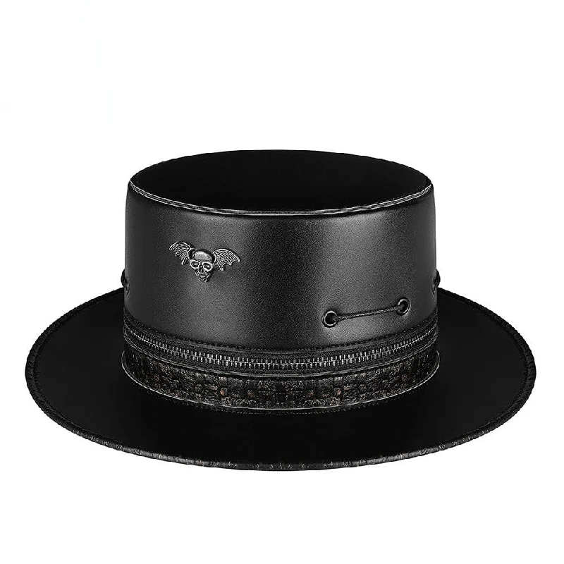 mens hats for otter watching-Men's Gothic Bat Zipper Hat