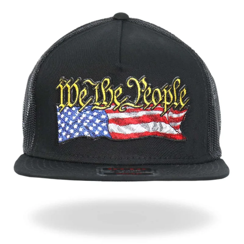 Stretchy headbands for running-Hot Leathers We The People Snap Back Flat Brim Hat GSH2043