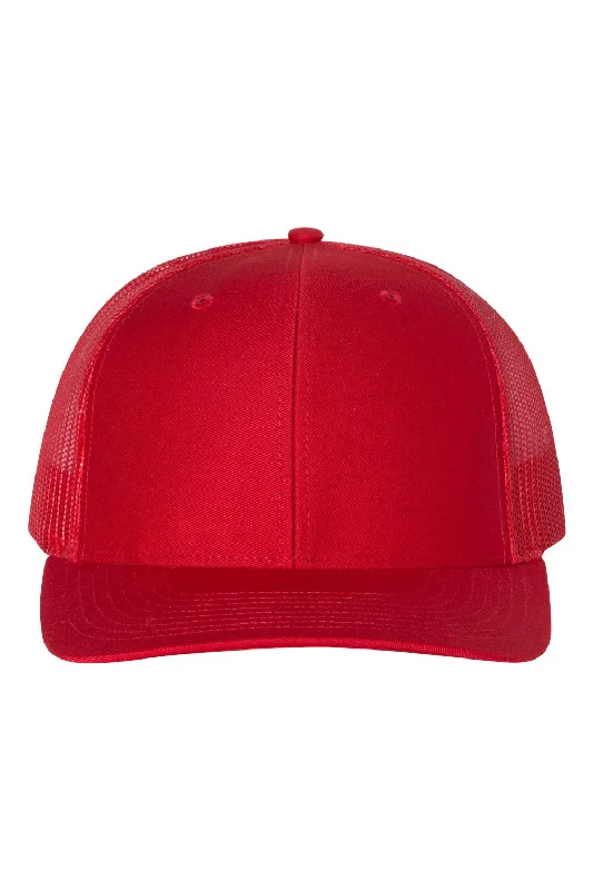 mens hats for sole fishing-Richardson Mens Snapback Trucker Hat - Red