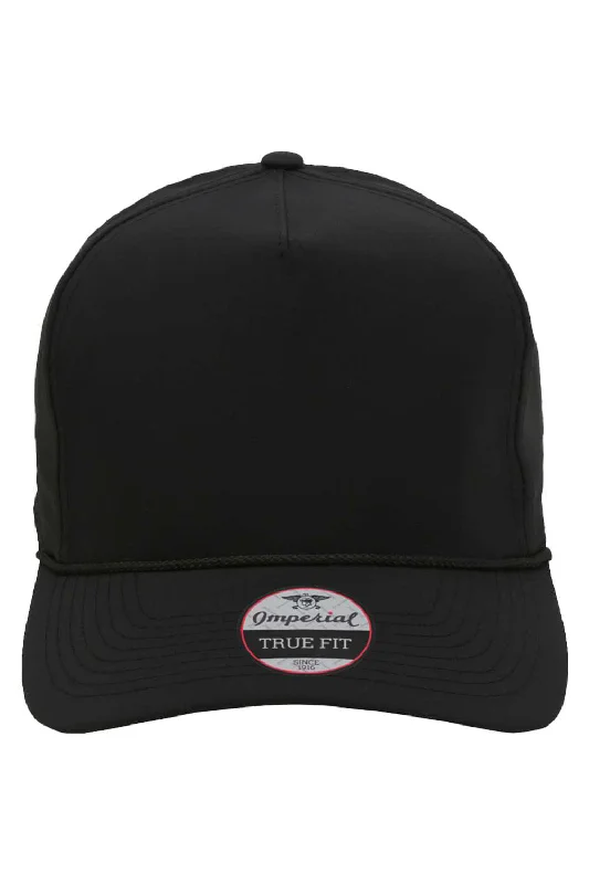 mens hats for bird watching-Imperial Mens The Wrightson Moisture Wicking Snapback Hat - Black