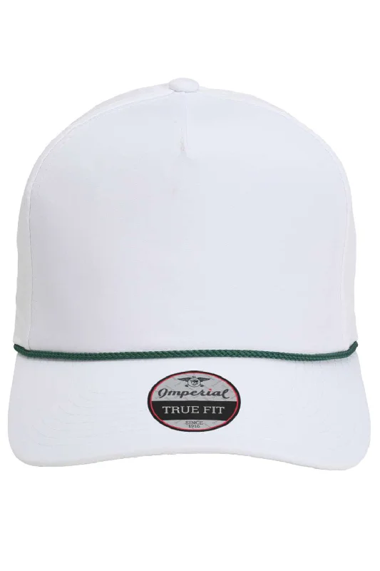 mens hats for sale-Imperial Mens The Wrightson Moisture Wicking Snapback Hat - White/Dark Green