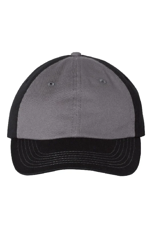 mens hats in opal stone-Valucap Mens Adult Bio-Washed Classic Adjustable Dad Hat - Charcoal Grey/Black