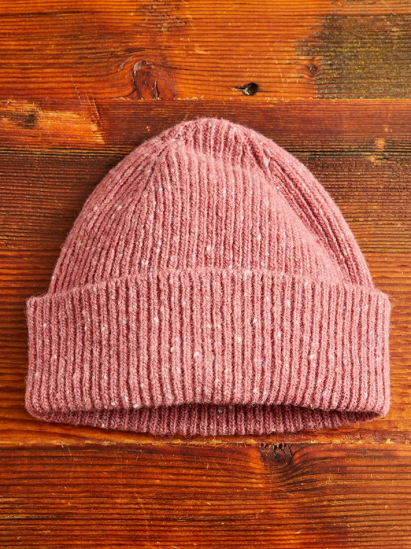 Wool Hats with plush charm-"Out of the Blue" Wool Beanie in Calamine