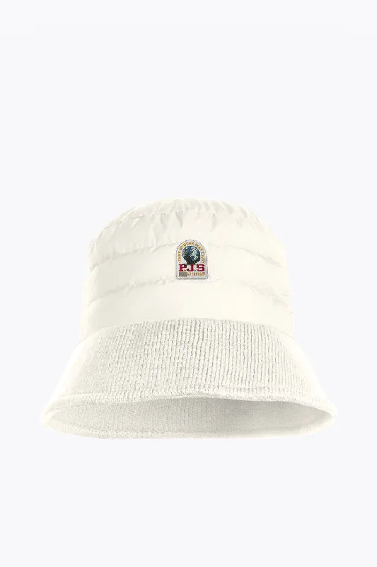 Bucket hats with geometric patterns-Puffer Bucket Hat Off White