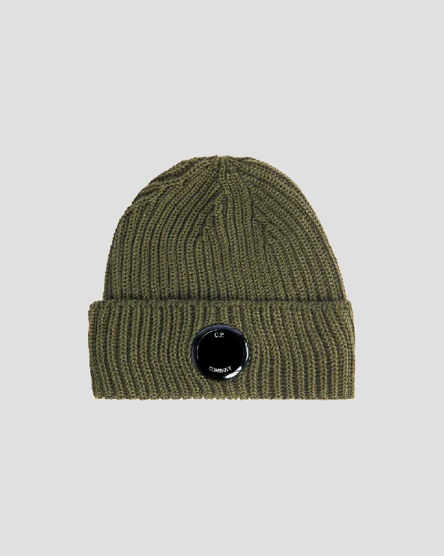 Wool Hats with leaf weaves-Extra Fine Merino Wool Beanie IVY Green