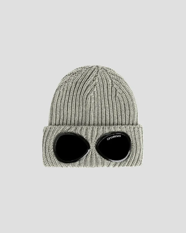 Wool Hats in dusk green-Extra Fine Merino Wool Goggle Beanie Silver Sage