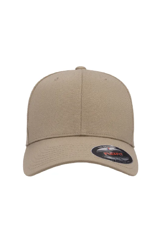 mens hats in yak wool-Flexfit Mens Stretch Fit Hat - Khaki