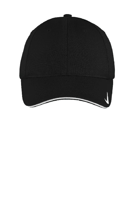 mens hats with checkered patterns-Nike Mens Dri-Fit Moisture Wicking Stretch Fit Hat - Black