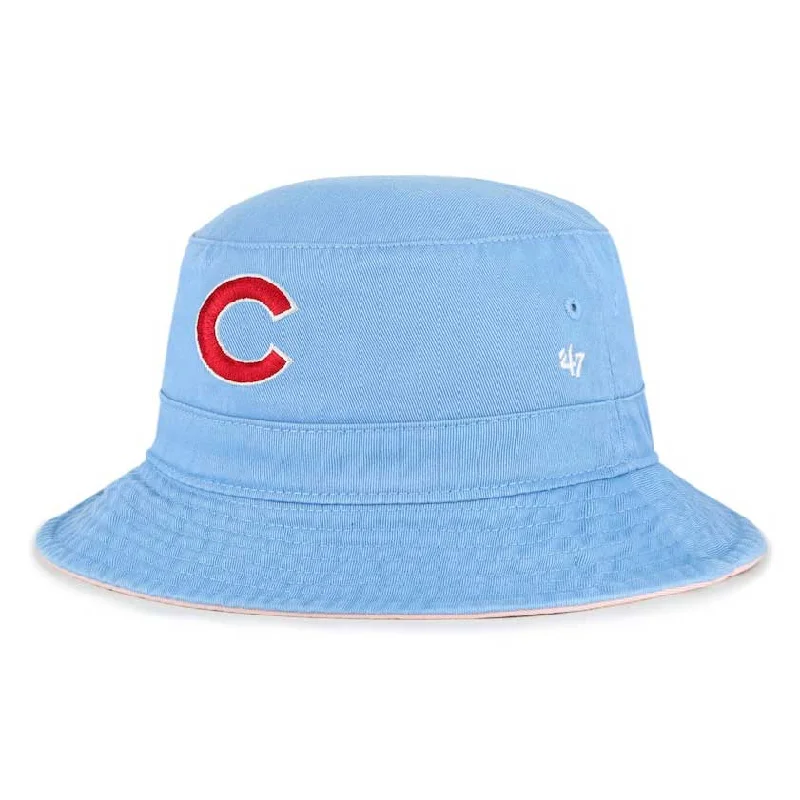 Bucket hats with colorful stitching-Chicago Cubs Columbia Ballpark Bucket Hat