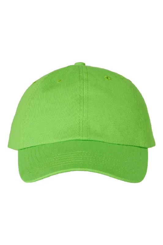 mens hats for open mic nights-Valucap Mens Adult Bio-Washed Classic Adjustable Dad Hat - Neon Green