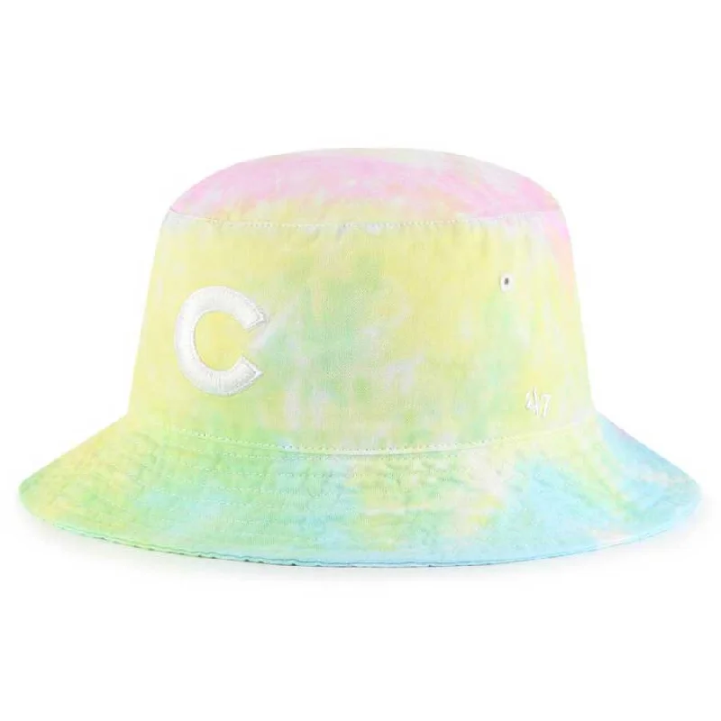 Bucket hats for summer vacations-Chicago Cubs White Truckin Bucket Hat