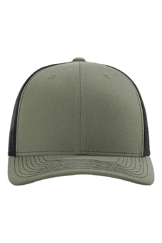 mens hats in sapphire stone-Richardson Mens Snapback Trucker Hat - Loden Green/Black