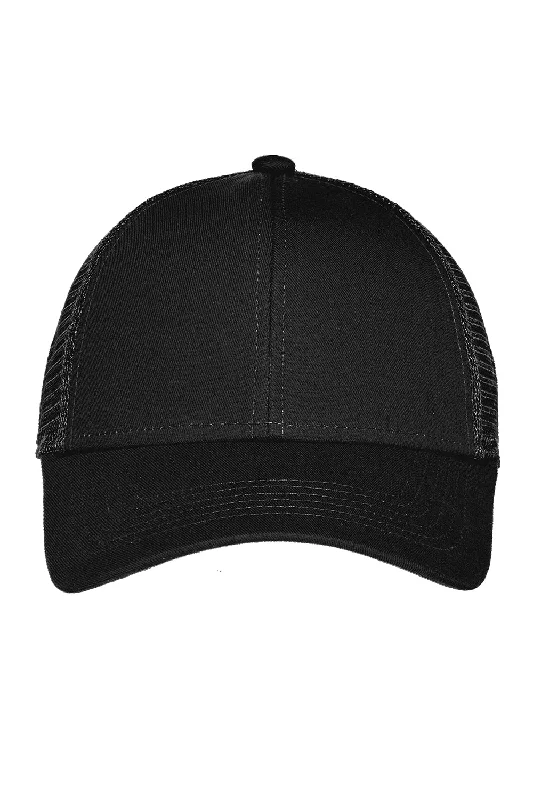 mens hats with lively colors-Port Authority Mens Adjustable Mesh Back Adjustable Hat - Black