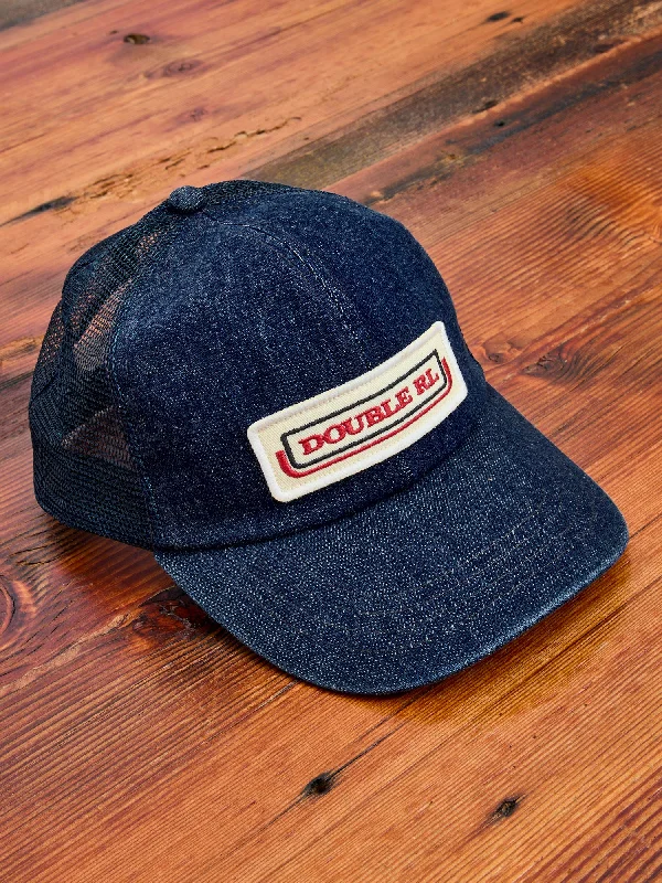 Silk headbands for elegance-Double RL Trucker Cap in Indigo