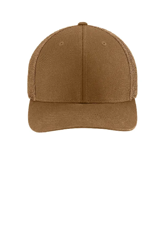 mens hats for prawn fishing-Carhartt Mens Flexfit Mesh Back Hat - Brown - New