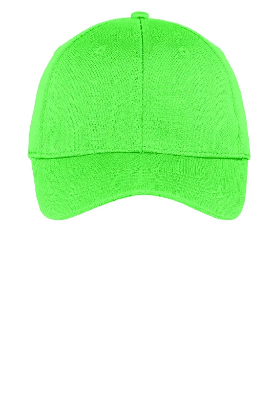 mens hats with short brim-Sport-Tek Mens Moisture Wicking Adjustable Hat - Neon Green