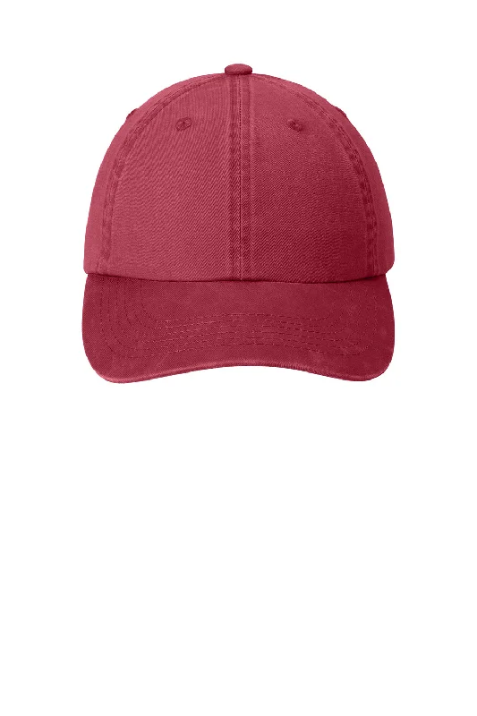 mens hats with trendy colors-Port Authority Mens Adjustable Hat - Berry Red