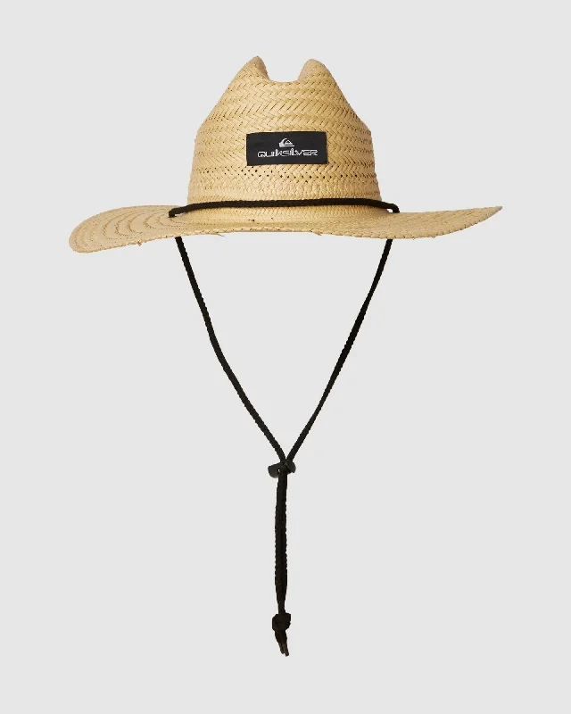 mens hats for pollock fishing-Mens Pierside Packable Lifeguard Straw Hat