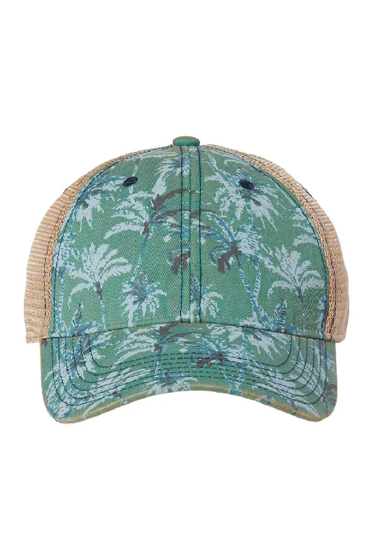 mens hats with rugged design-Legacy Mens Old Favorite Snapback Trucker Hat - Green Palm/Khaki