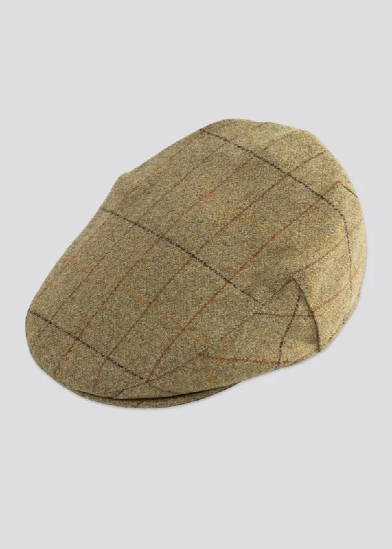 mens hats for marlin fishing-Alan Paine Combrook Mens Tweed Flat Cap In Elm