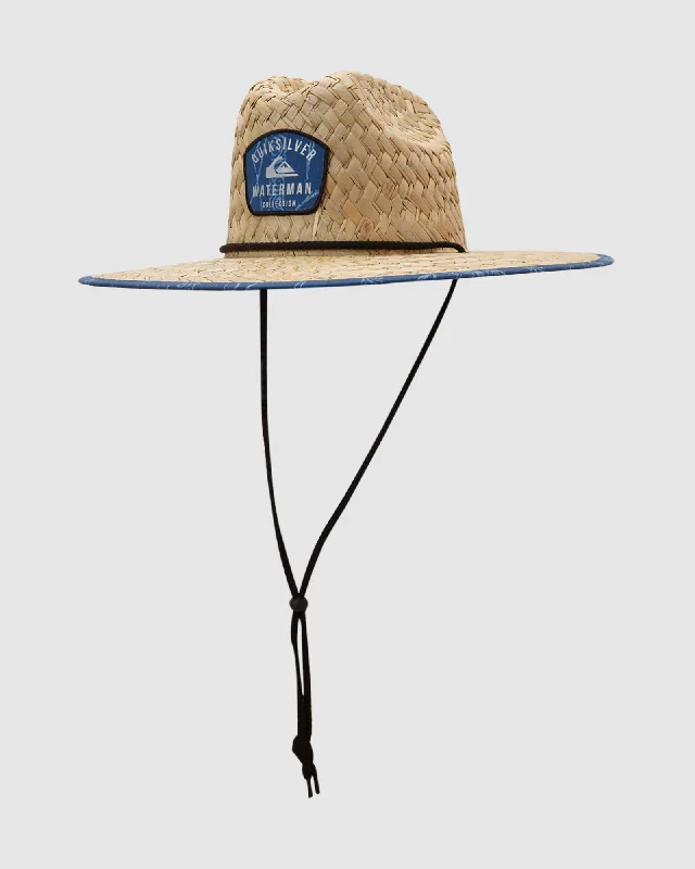 mens hats with unique patterns-Mens Waterman Outsider Straw Lifeguard Hat