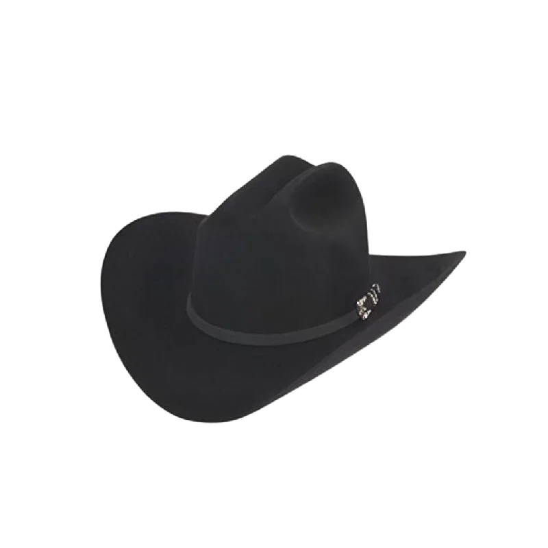 mens hats with flexible brim-Milano Men's Larry Mahan 10 X Jerarca Western Black Hat