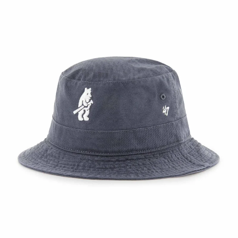 Bucket hats with foldable design-Chicago Cubs Navy 1914 Bear Bucket Cap