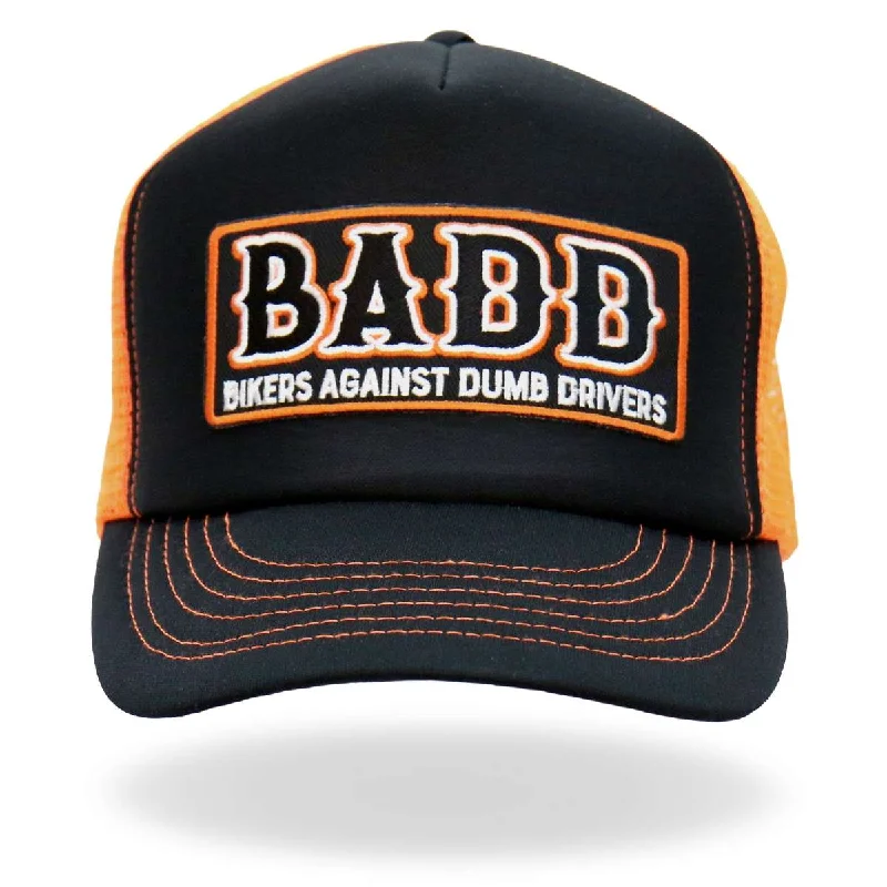 Velvet headbands for kids-Hot Leathers Orange And Black B.A.D.D. Trucker Hat GSH1051