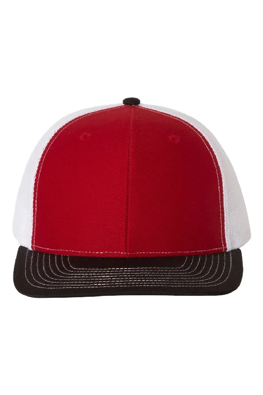 mens hats for large heads-Richardson Mens Snapback Trucker Hat - Red/White/Black