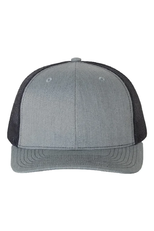 mens hats in cotton-Richardson Mens Snapback Trucker Hat - Heather Grey/Navy Blue