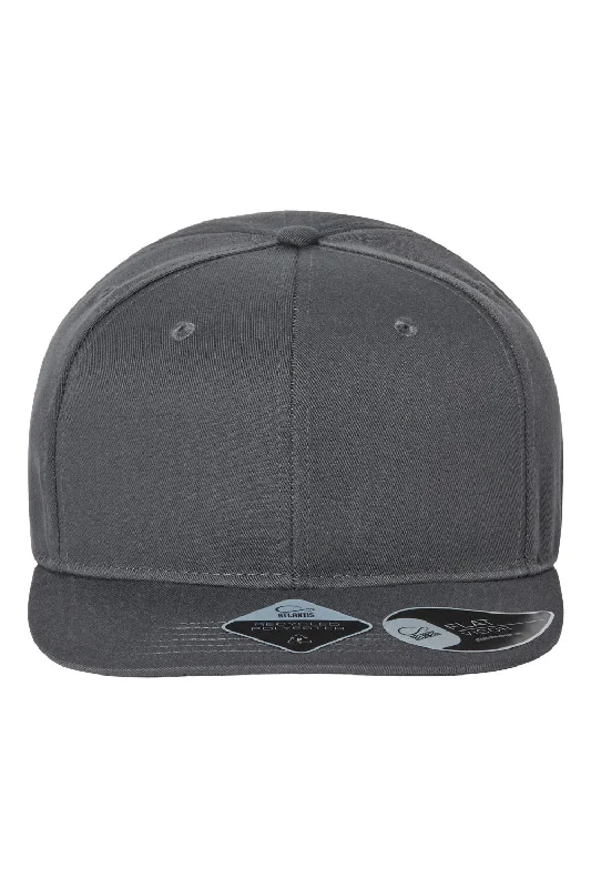 mens hats with trendy patterns-Atlantis Headwear Mens Sustainable Flat Bill Snapback Hat - Dark Grey