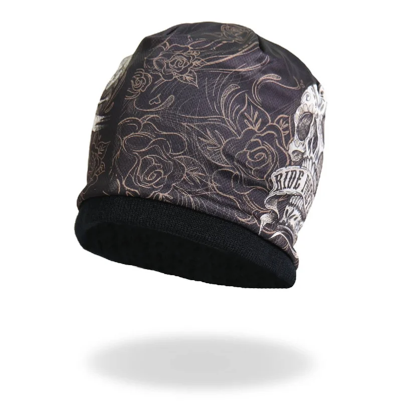 Beanies with soft lining-Hot Leathers KHC1005 Banner Skull Beanie