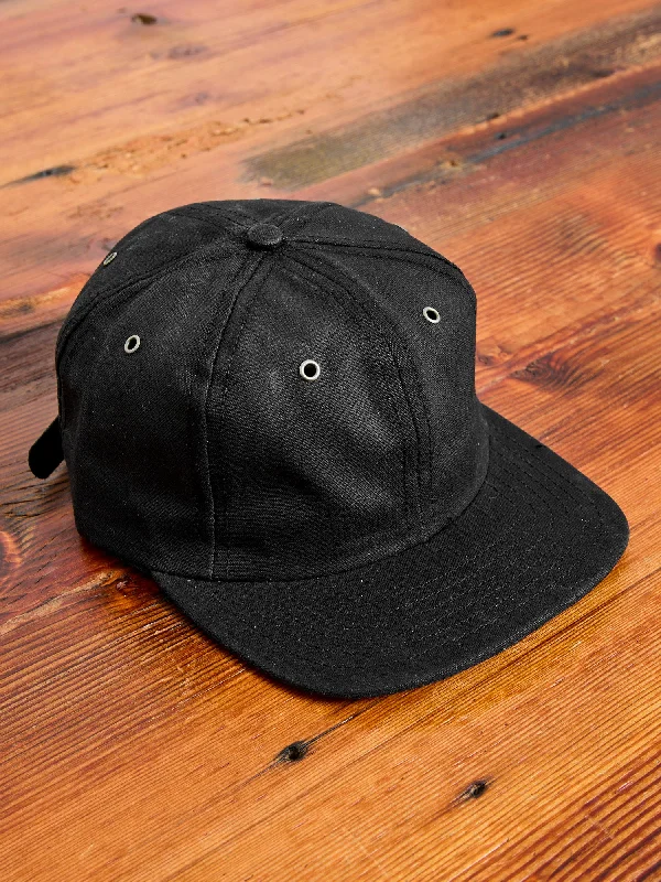 Baseball caps pop-up shop-Waxed Canvas Baseball Cap in Black