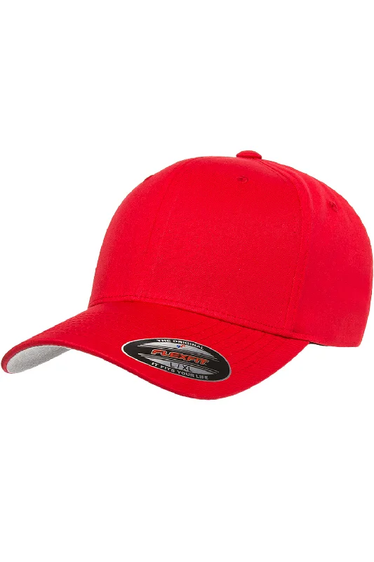 mens hats in silver-Flexfit Mens Stretch Fit Hat - Red