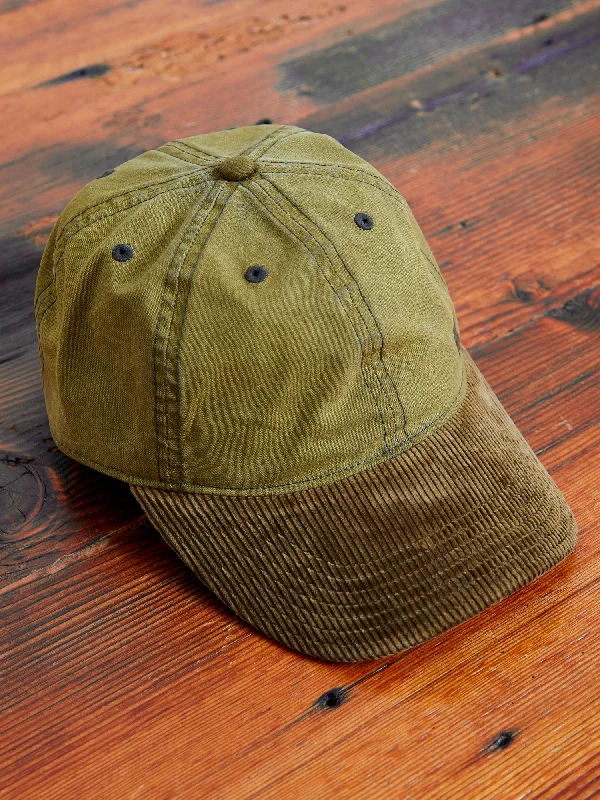 Baseball caps online sale-Oilcloth Baseball Cap in Explorer Olive