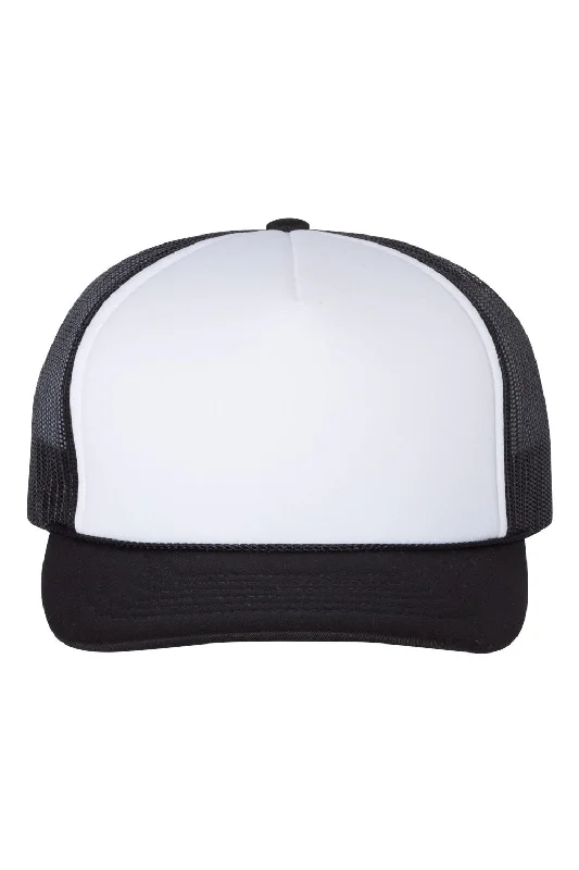 mens hats with fresh colors-Richardson Mens Foamie Snapback Trucker Hat - White/Black