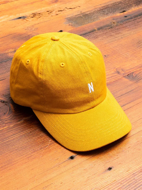 Wide headbands for men-Twill Sports Cap in Chrome Yellow