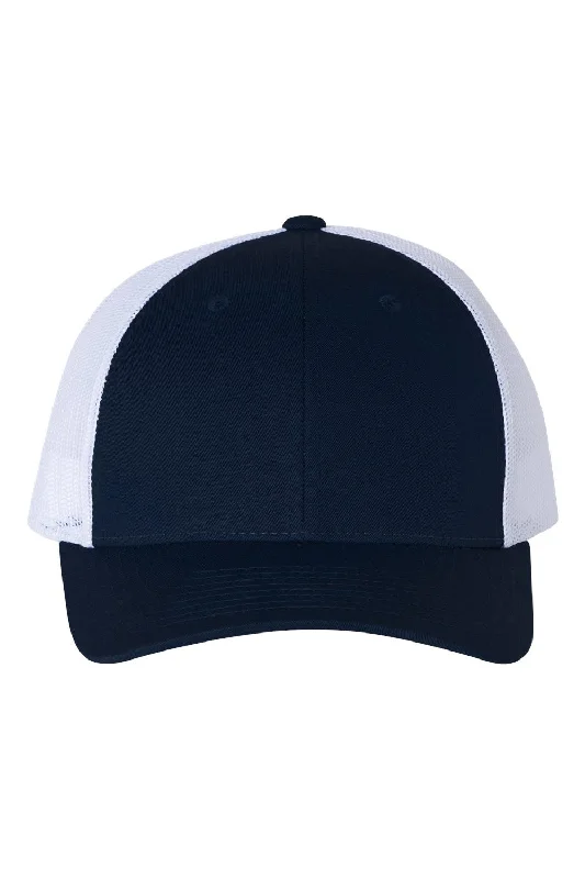 mens hats in quartz-Richardson Mens Snapback Trucker Hat - Navy Blue/White