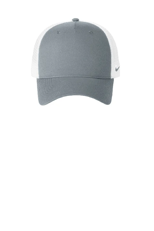 mens hats in gold-Nike Mens Mesh Snapback Trucker Hat - Cool Grey/White - New