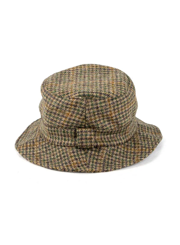 Wool Hats with soft fits-British Wool Tweed Bucket Poacher Hat