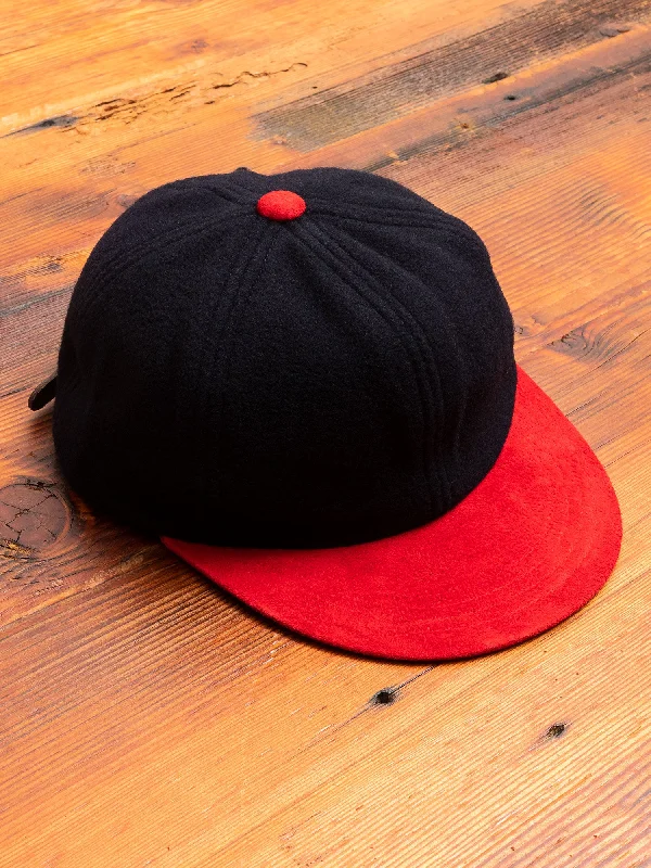 Wool Hats in rust tan-2 Tone Wool Cap in Navy/Red