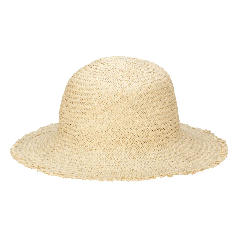 Bucket hats for rainy adventures-Naturalist - Palm Straw Bucket with Raw Edge