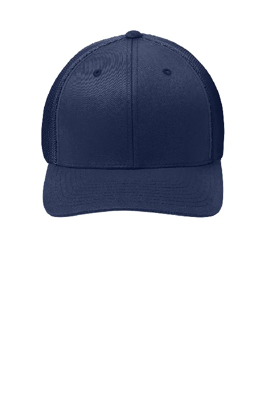 mens hats in sheepskin-Port Authority Mens Stretch Fit Hat - True Navy Blue