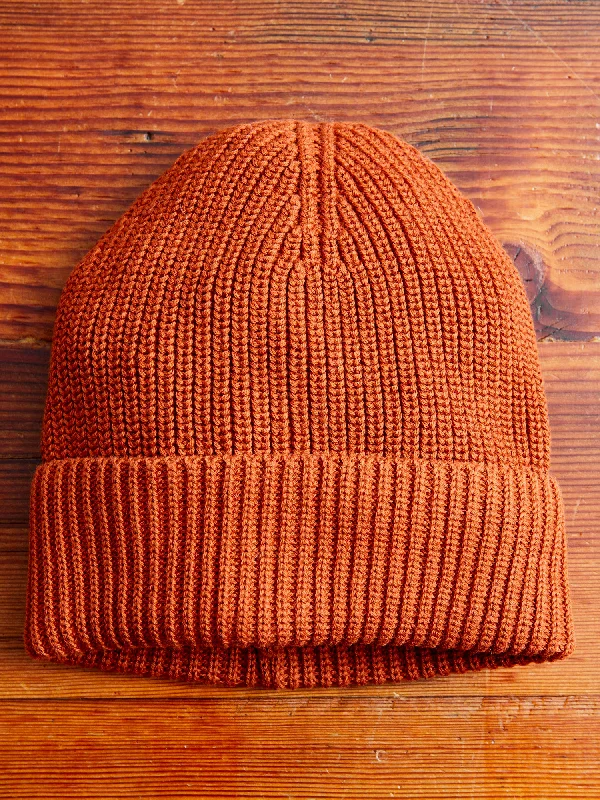 Beanies with unique vibes-Cotton Watch Cap in Rust